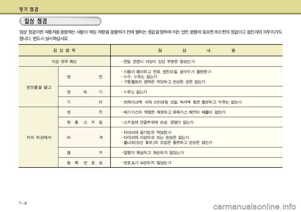 Hyundai Grandeur 2012 그랜저 HG - 사용 설명서 (in Korean) 7-8 Hyundai Grandeur 2012 그랜저 HG - 사용 설명서 (in Korean) 7-8