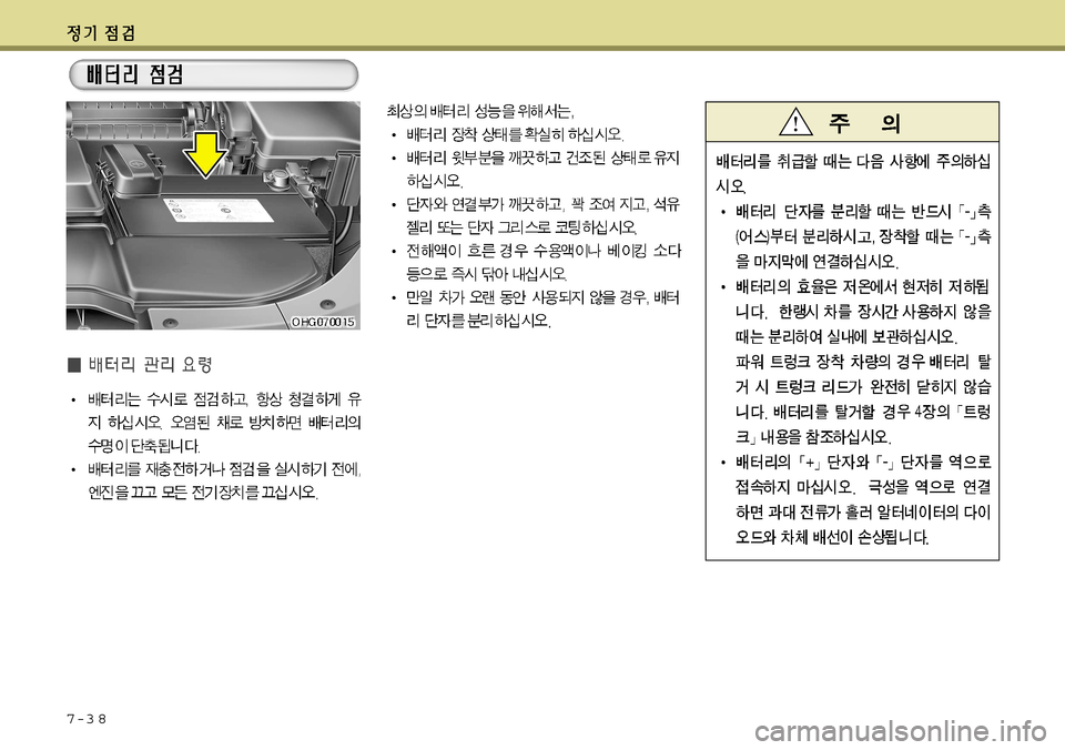 Hyundai Grandeur 2012 그랜저 HG - 사용 설명서 (in Korean) 7-3 8 Hyundai Grandeur 2012 그랜저 HG - 사용 설명서 (in Korean) 7-3 8