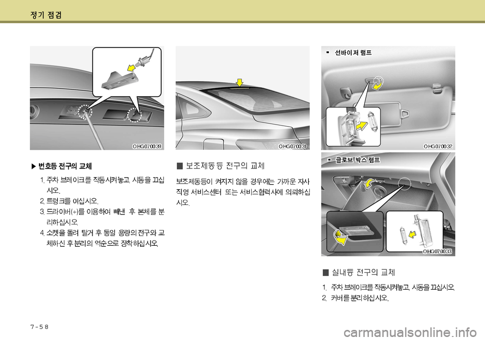 Hyundai Grandeur 2012 그랜저 HG - 사용 설명서 (in Korean) 7-5 8 Hyundai Grandeur 2012 그랜저 HG - 사용 설명서 (in Korean) 7-5 8