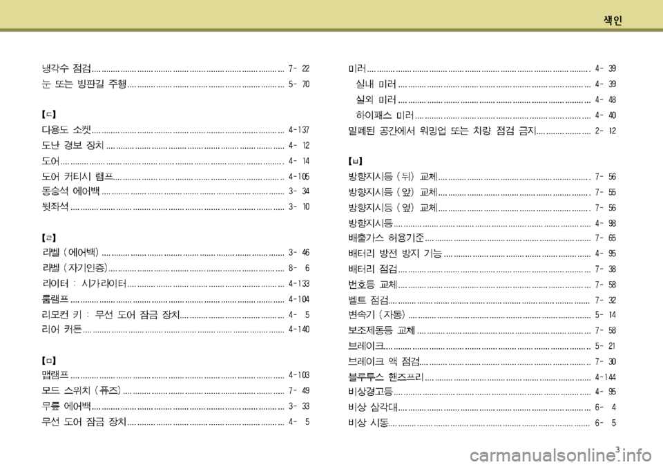 Hyundai Grandeur 2012 그랜저 HG - 사용 설명서 (in Korean) 3 Hyundai Grandeur 2012 그랜저 HG - 사용 설명서 (in Korean) 3
