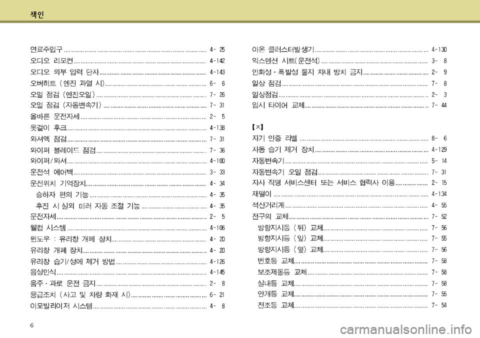 Hyundai Grandeur 2012 그랜저 HG - 사용 설명서 (in Korean) 6 Hyundai Grandeur 2012 그랜저 HG - 사용 설명서 (in Korean) 6