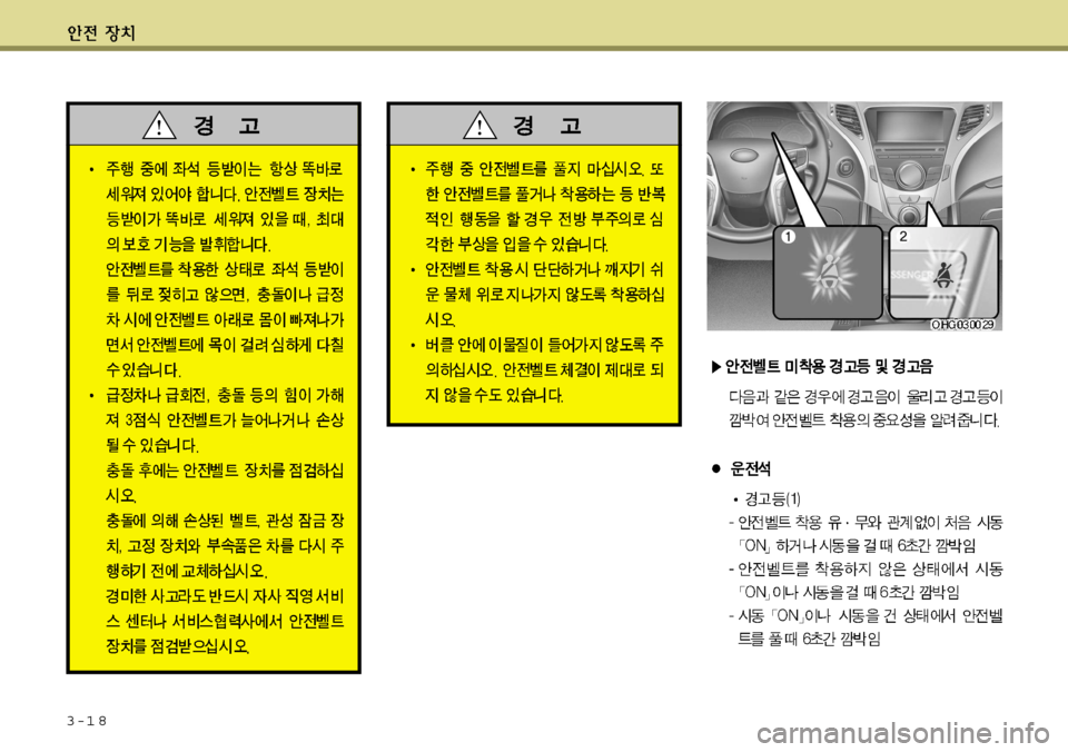 Hyundai Grandeur 2012 그랜저 HG - 사용 설명서 (in Korean) 3-1 8 Hyundai Grandeur 2012 그랜저 HG - 사용 설명서 (in Korean) 3-1 8