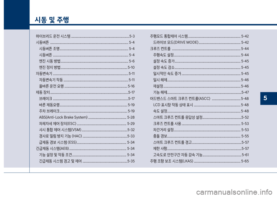 Hyundai Grandeur Hybrid 2017  그랜저 HG HEV - 사용 설명서 (in Korean) 시동 및 주행
하이브리드보운전보쉇스템보.............................................................택-3 
쉇동버튼보보.........................................................