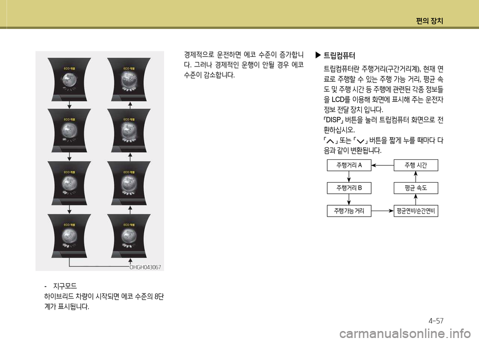 Hyundai Grandeur Hybrid 2014  그랜저 HG HEV - 사용 설명서 (in Korean) 편의 장치4-자7
- 6H구0드  
  하이브리드 8