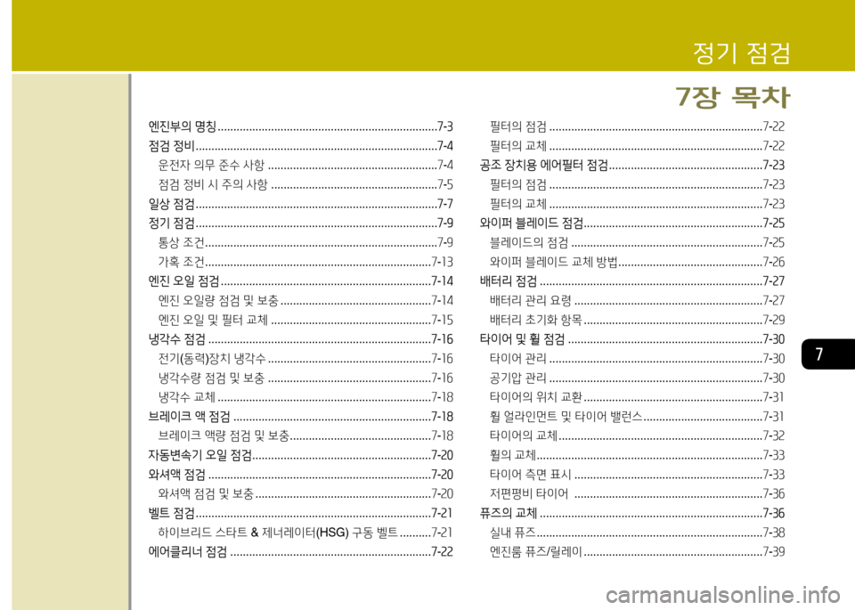 Hyundai Grandeur Hybrid 2014  그랜저 HG HEV - 사용 설명서 (in Korean) 높
엔진부의 명칭  ...................................................................... 높-3
4
