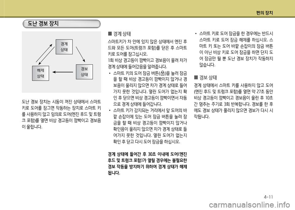 Hyundai Grandeur Hybrid 2014  그랜저 HG HEV - 사용 설명서 (in Korean) 편의 장치4-소소
 L난  E)|  4-치는  /d동이  꺼진  상=d에-