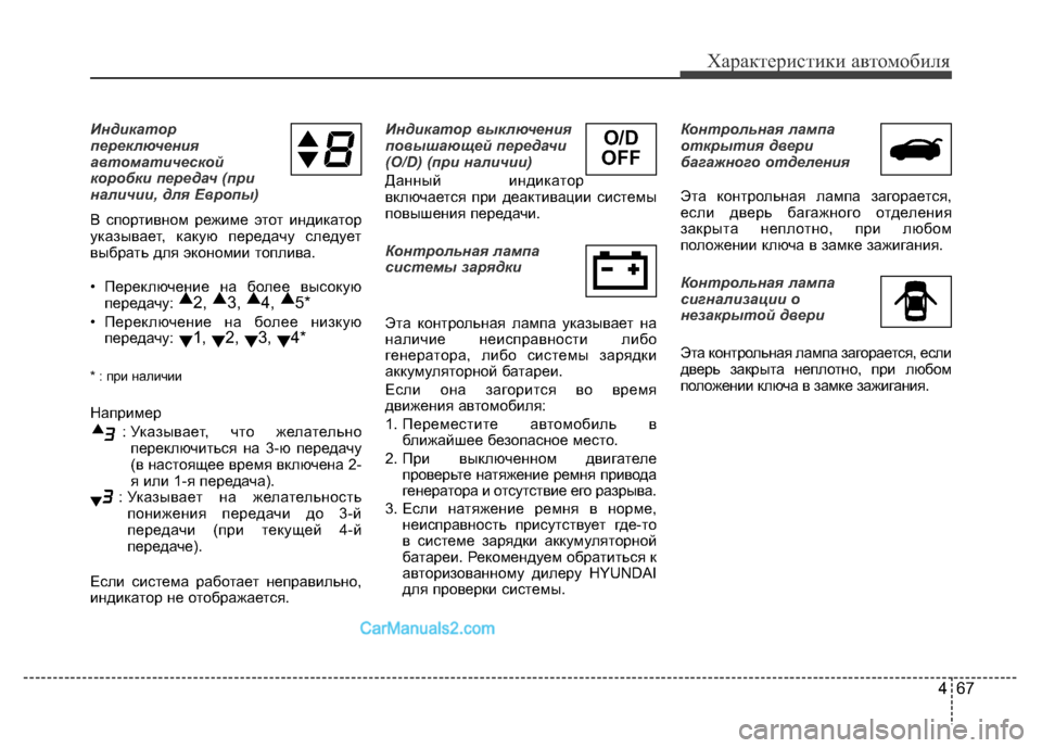 Hyundai H-1 (Grand Starex) 2016 Инструкция по эксплуатации (in Russian) 467
Характеристики автомобиля
Индикатор
переключения
автоматической
коробки передач (при
наличии, для Европы Hyundai H-1 (Grand Starex) 2016 Инструкция по эксплуатации (in Russian) 467
Характеристики автомобиля
Индикатор
переключения
автоматической
коробки передач (при
наличии, для Европы