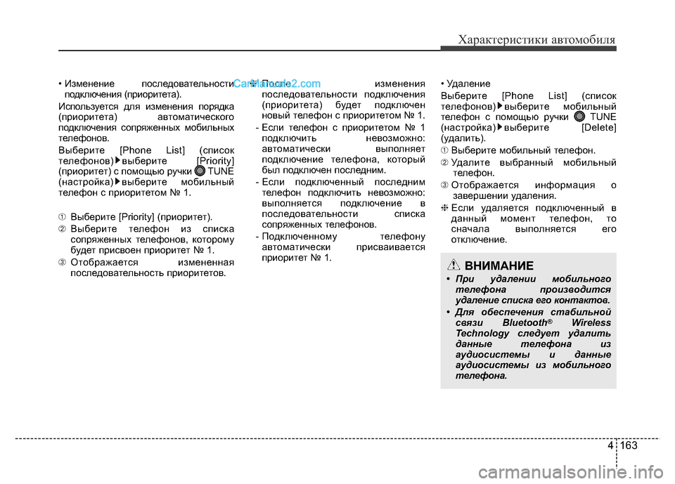 Hyundai H-1 (Grand Starex) 2016  Инструкция по эксплуатации (in Russian) 4 163
Характеристики автомобиля
• Изменение последовательности
подключения (приоритета).
Используется для из�