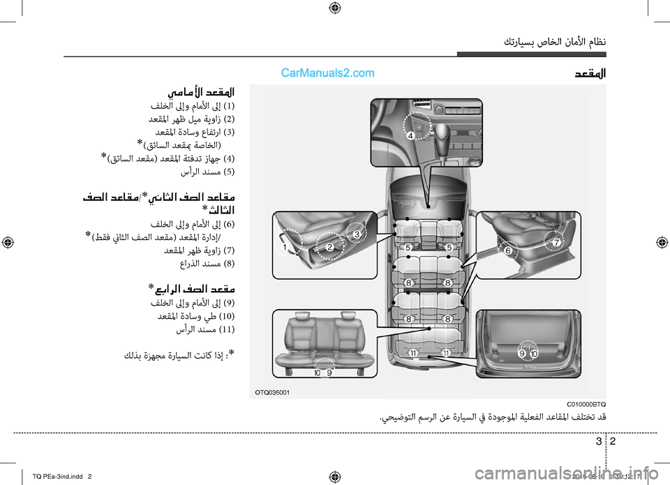 Hyundai H-1 (Grand Starex) 2016 دليل المالك كترايسب صاخلا ناملأا ماظن
2 3
دعقلما
يماملأا دعقلما
فRfخلا لىإو ماملأا لىإ Rش1(
دعقلما رهظ ليم ةيواز Rش2(
دعقلما ة Hyundai H-1 (Grand Starex) 2016 دليل المالك كترايسب صاخلا ناملأا ماظن
2 3
دعقلما
يماملأا دعقلما
فRfخلا لىإو ماملأا لىإ Rش1(
دعقلما رهظ ليم ةيواز Rش2(
دعقلما ة