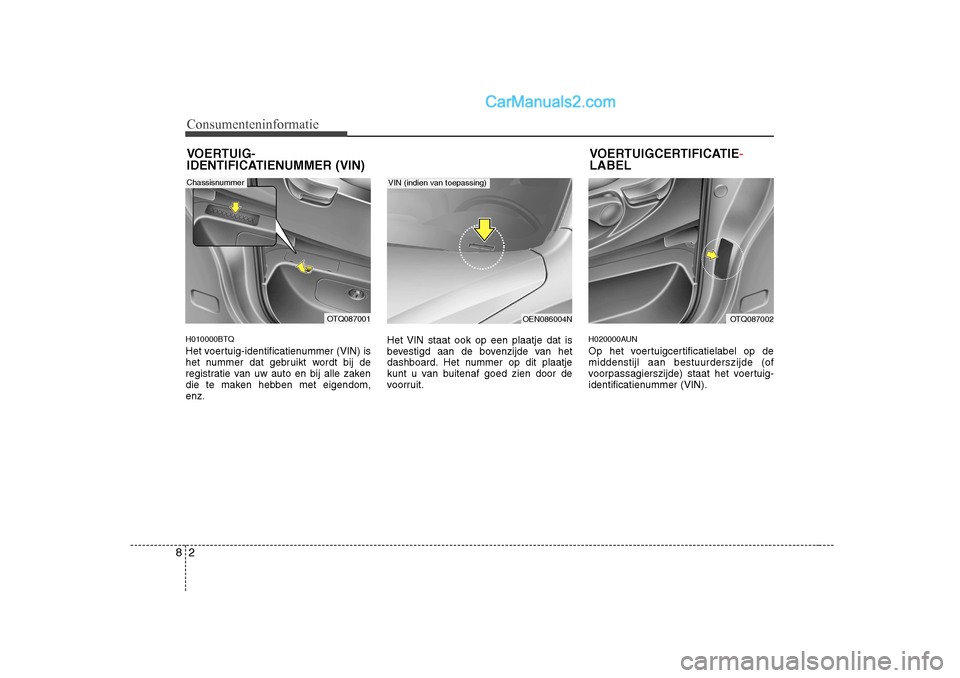 Hyundai H-1 (Grand Starex) 2010 Handleiding (in Dutch) Consumenteninformatie
2
8
H010000BTQ
Het voertuig-identificatienummer (VIN) is
het nummer dat gebruikt wordt bij de
registratie van uw auto en bij alle zaken
die te maken hebben met eigendom,enz. He Hyundai H-1 (Grand Starex) 2010 Handleiding (in Dutch) Consumenteninformatie
2
8
H010000BTQ
Het voertuig-identificatienummer (VIN) is
het nummer dat gebruikt wordt bij de
registratie van uw auto en bij alle zaken
die te maken hebben met eigendom,enz. He