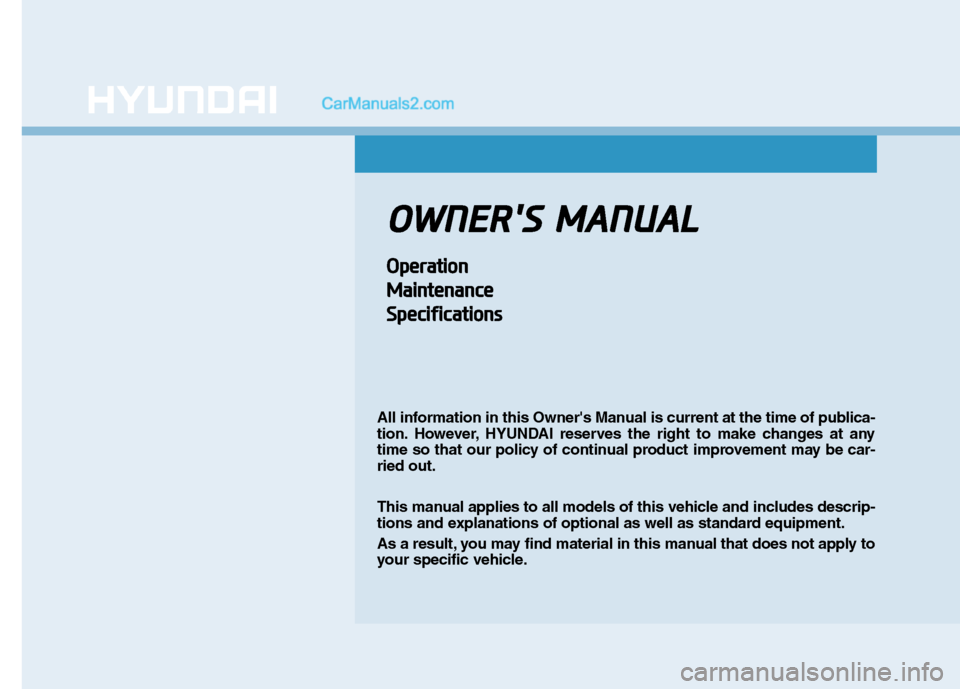 Hyundai H350 2016  Owners Manual 