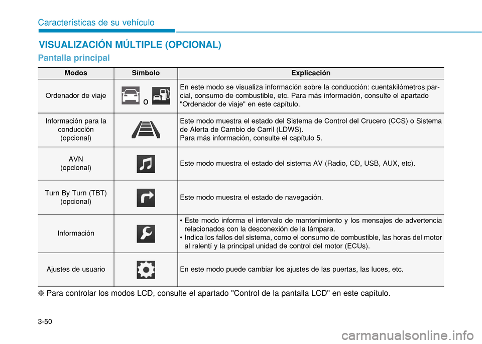 Hyundai H350 2015 Manual del propietario (in Spanish) 3-50
Caracter Hyundai H350 2015 Manual del propietario (in Spanish) 3-50
Caracter