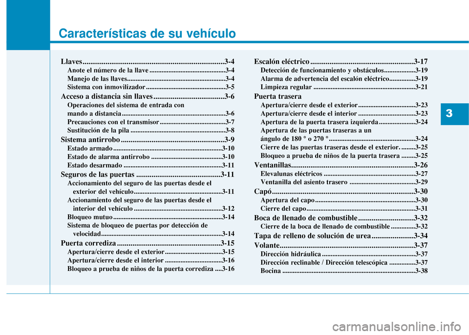 Hyundai H350 2015  Manual del propietario (in Spanish) Caracter