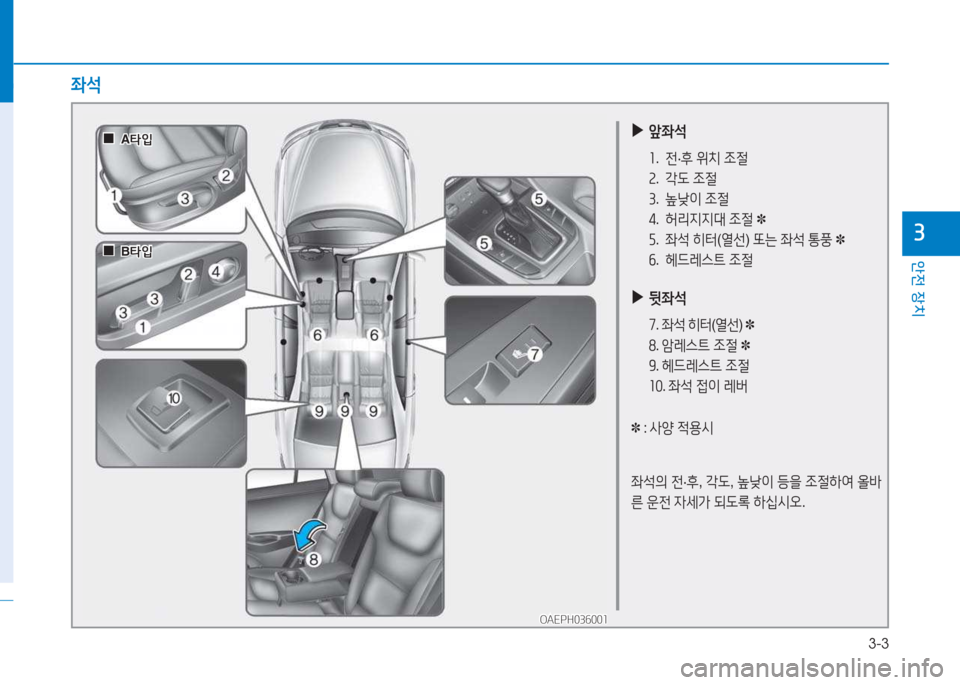 Hyundai Ioniq 2017 아이오닉 AE - 사용 설명서 (in Korean) 3-3
1 Hyundai Ioniq 2017 아이오닉 AE - 사용 설명서 (in Korean) 3-3
1