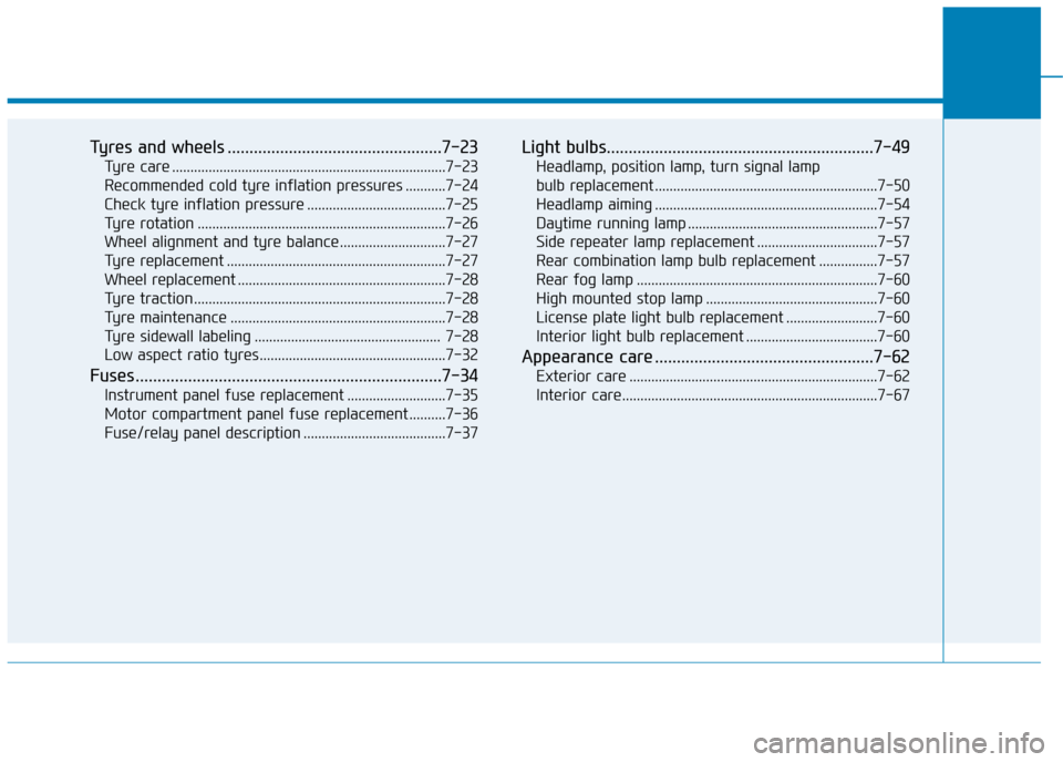 Hyundai Ioniq Electric 2019 Owners Manual - RHD (UK, Australia) Tyres and wheels .................................................7-23
Tyre care ........................................................................\
...7-23
Recommended cold tyre inflation press Hyundai Ioniq Electric 2019 Owners Manual - RHD (UK, Australia) Tyres and wheels .................................................7-23
Tyre care ........................................................................\
...7-23
Recommended cold tyre inflation press