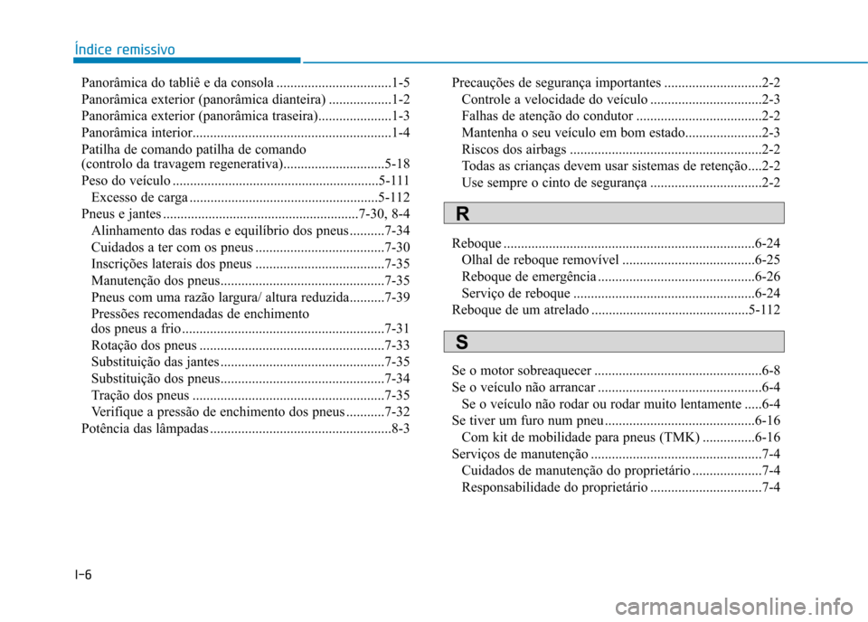 Hyundai Ioniq Electric 2017 Manual do proprietário (in Portuguese) I-6Panorâmica do tabliê e da consola .................................1-5
Panorâmica exterior (panorâmica dianteira) ..................1-2
Panorâmica exterior (panorâmica traseira)............. Hyundai Ioniq Electric 2017 Manual do proprietário (in Portuguese) I-6Panorâmica do tabliê e da consola .................................1-5
Panorâmica exterior (panorâmica dianteira) ..................1-2
Panorâmica exterior (panorâmica traseira).............