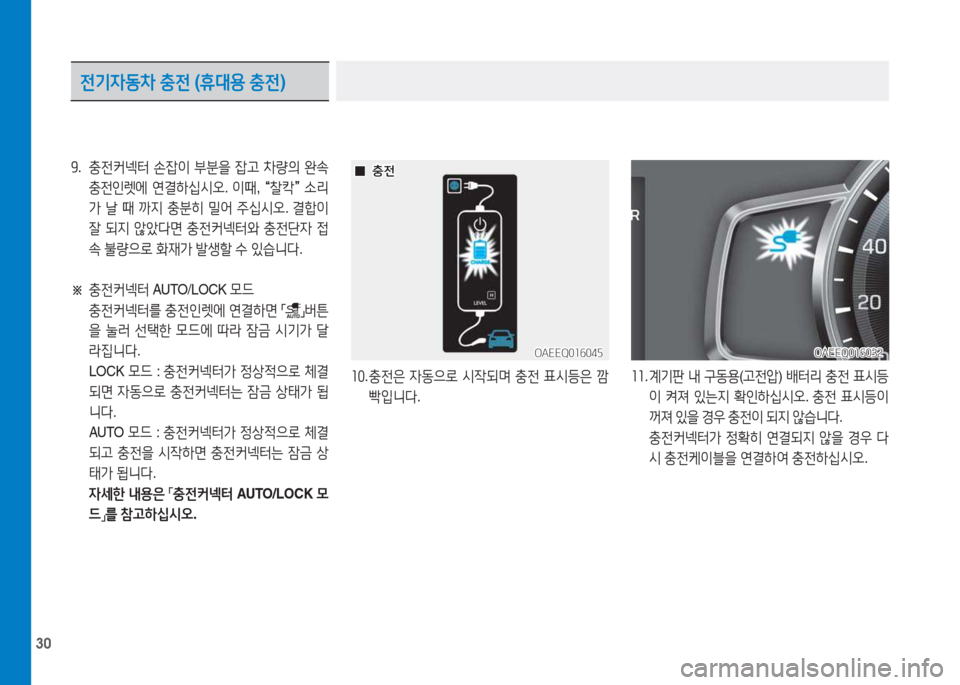 Hyundai Ioniq Electric 2017  아이오닉 Electric - 사용 설명서 (in Korean) 30
소0.  충전은  4동으$