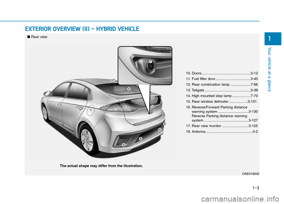 Hyundai Ioniq Hybrid 2020 - RHD (UK, Australia) Manual PDF 1-3
Your vehicle at a glance
E EX
XT
TE
ER
RI
IO
OR
R
O
OV
VE
ER
RV
VI
IE
EW
W
(
(I
II
I)
)
-
-
H
HY
YB
BR
RI
ID
D
V
VE
EH
HI
IC
CL
LE
E
1
10. Doors ......................................... Hyundai Ioniq Hybrid 2020 - RHD (UK, Australia) Manual PDF 1-3
Your vehicle at a glance
E EX
XT
TE
ER
RI
IO
OR
R
O
OV
VE
ER
RV
VI
IE
EW
W
(
(I
II
I)
)
-
-
H
HY
YB
BR
RI
ID
D
V
VE
EH
HI
IC
CL
LE
E
1
10. Doors .........................................