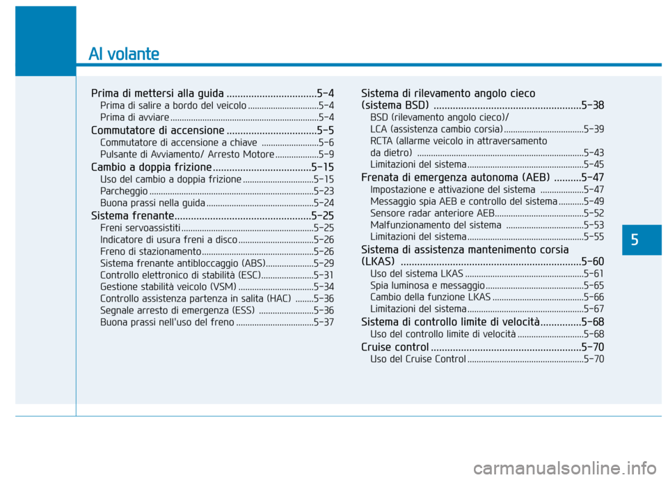 Hyundai Ioniq Hybrid 2017 Manuale del proprietario (in Italian) Al volante
Prima di mettersi alla guida .................................5-4Prima di salire a bordo del veicolo ...............................5-4
Prima di avviare ................................... Hyundai Ioniq Hybrid 2017 Manuale del proprietario (in Italian) Al volante
Prima di mettersi alla guida .................................5-4Prima di salire a bordo del veicolo ...............................5-4
Prima di avviare ...................................