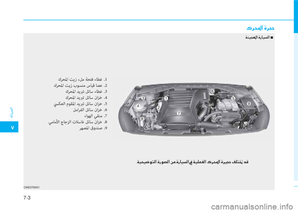 Hyundai Ioniq Hybrid 2017  دليل المالك 7-3
�م
ﺔﻧﺎﻴﺼﻟا
OAE076001
�6�ﱃ�و�ﳌ�ن�u�ﱃ�ﻒ�ﻓ
كﺮﺤﳌا ﺖﻳز ءﻞﻣ ﺔﺤﺘﻓ ءﺎﻄﻏ  .1
كﺮﺤﳌا ﺖﻳز بﻮﺴﻨﻣ سﺎﻴﻗ ﺎﺼﻋ  .2
كﺮ