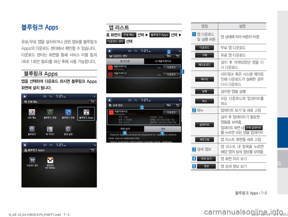 Hyundai Ioniq Hybrid 2016  ONIQ hybrid 표준4 내비게이션 (in Korean) 6Bü��"�Q�Q�T��*����
0707
블루링크 Apps  

,�–�	œ
8�¸–Þba�™ò�
3�6Bü�
�"�Q�Q�T
D�î

ýX�Ã 	À²�

Ká�û�
S	#äî��
