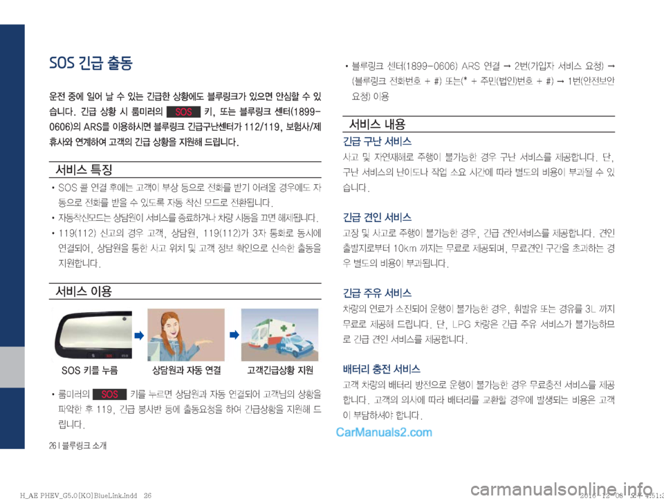 Hyundai Ioniq Hybrid 2016  IONIQ hybrid 표준5 내비게이션 (in Korean) ����*�6Bü�×P
SOS 긴급 출동


y� 
