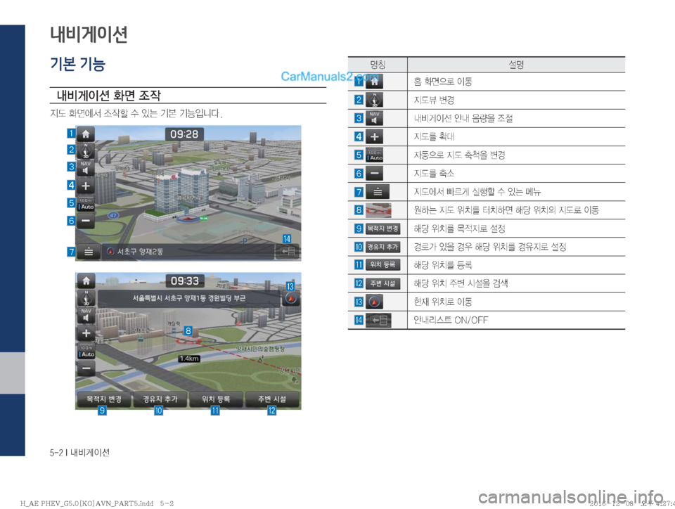Hyundai Ioniq Hybrid 2016  IONIQ hybrid 표준5 내비게이션 (in Korean) �����*�r:q
IÌ
내비게이션
기본 기능
r:q
I