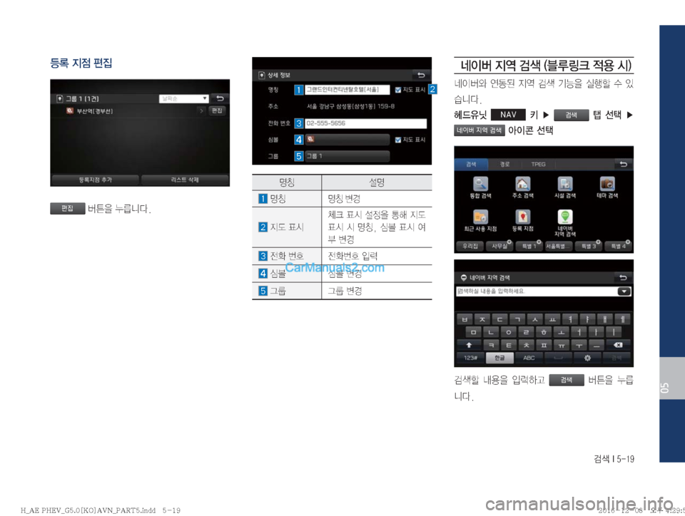 Hyundai Ioniq Hybrid 2016 Ioniq Hybrid 표준5 내비게이션 In Korean 219 Pages