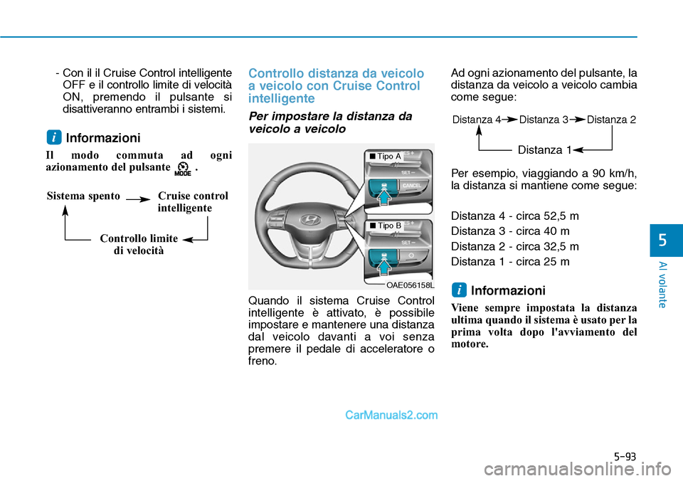 Hyundai Ioniq Plug-in Hybrid 2019 Manuale del proprietario (in Italian) 5-93
Al volante
5
- Con il il Cruise Control intelligente
OFF e il controllo limite di velocità
ON, premendo il pulsante si
disattiveranno entrambi i sistemi.
Informazioni
Il modo commuta ad ogni
azi Hyundai Ioniq Plug-in Hybrid 2019 Manuale del proprietario (in Italian) 5-93
Al volante
5
- Con il il Cruise Control intelligente
OFF e il controllo limite di velocità
ON, premendo il pulsante si
disattiveranno entrambi i sistemi.
Informazioni
Il modo commuta ad ogni
azi