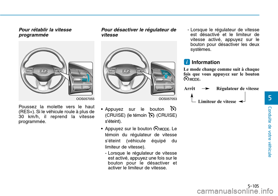 Hyundai Kona 2018 Manuel du propriétaire (in French) 5-105
Conduite de votre véhicule
5
Pour r Hyundai Kona 2018 Manuel du propriétaire (in French) 5-105
Conduite de votre véhicule
5
Pour r