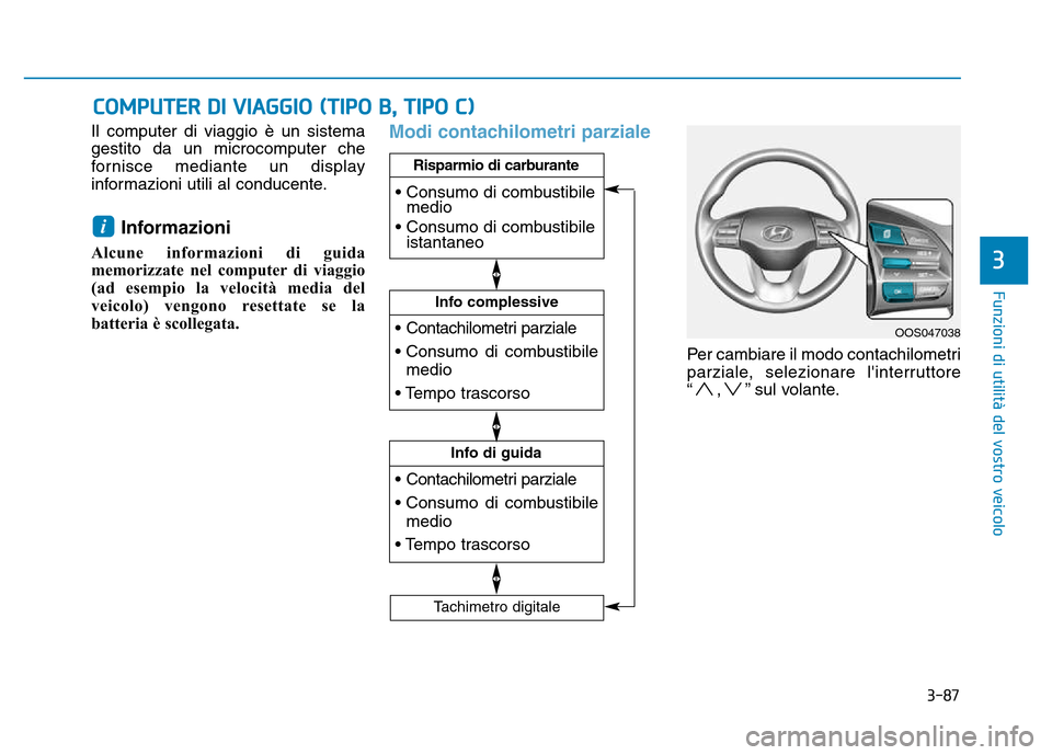 Hyundai Kona 2018 Manuale del proprietario (in Italian) 3-87
Funzioni di utilit Hyundai Kona 2018 Manuale del proprietario (in Italian) 3-87
Funzioni di utilit