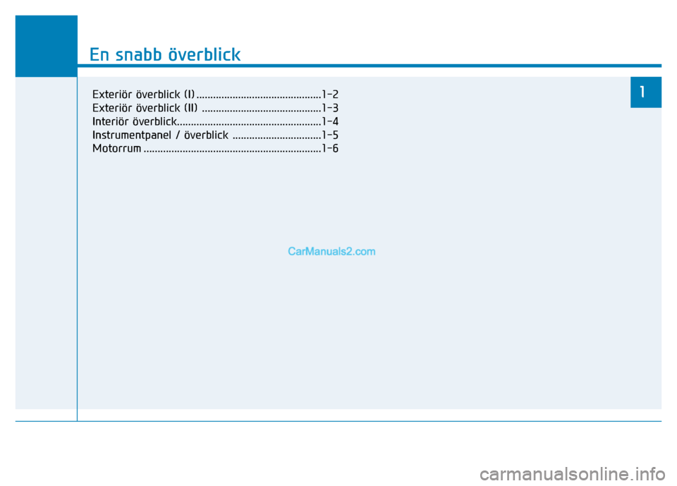 Hyundai Kona 2018  Ägarmanual (in Swedish) En snabb överblick
1
En snabb 