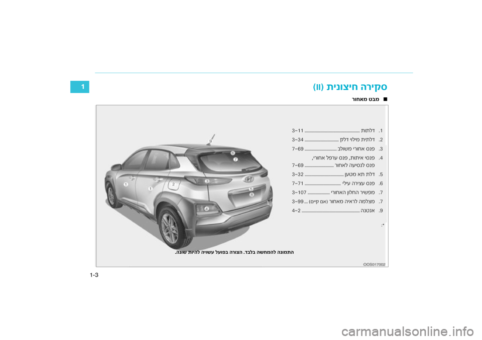 Hyundai Kona 2018  הוראות תפעול לנהג 3
1-
