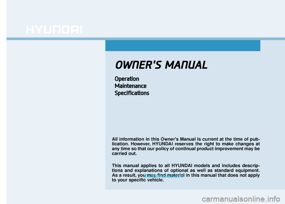 Hyundai Kona EV 2019  Owners Manual 