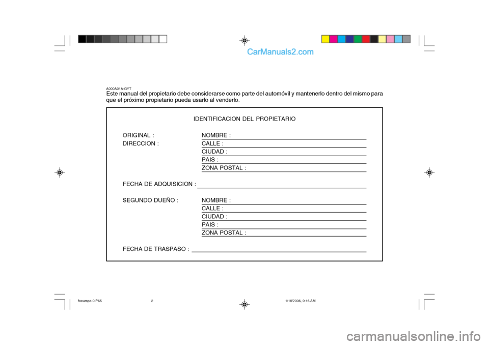 Hyundai Matrix 2005  Manual del propietario (in Spanish) 