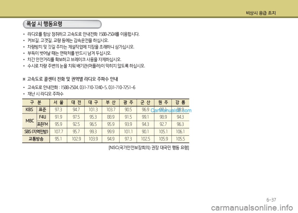 Hyundai Maxcruz 2017  맥스크루즈 NC - 사용 설명서 (in Korean) 비상/d 응