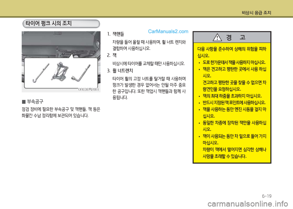 Hyundai Maxcruz 2015  맥스크루즈 NC - 사용 설명서 (in Korean) 비상/d 응