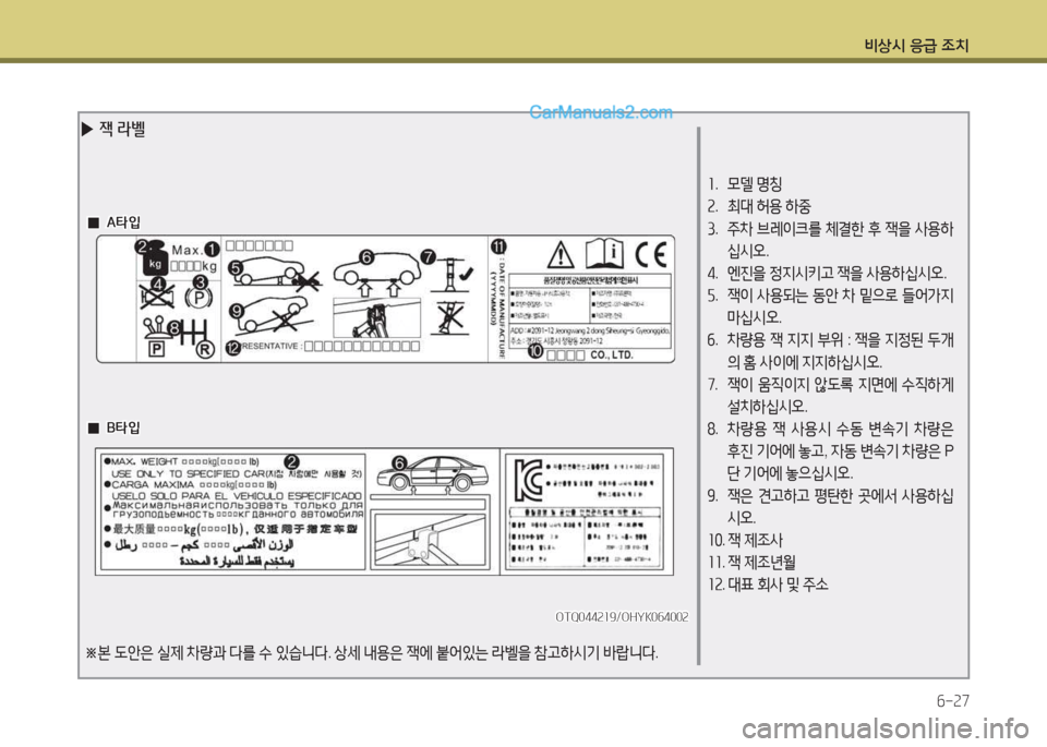 Hyundai Maxcruz 2015  맥스크루즈 NC - 사용 설명서 (in Korean) 비상/d 응