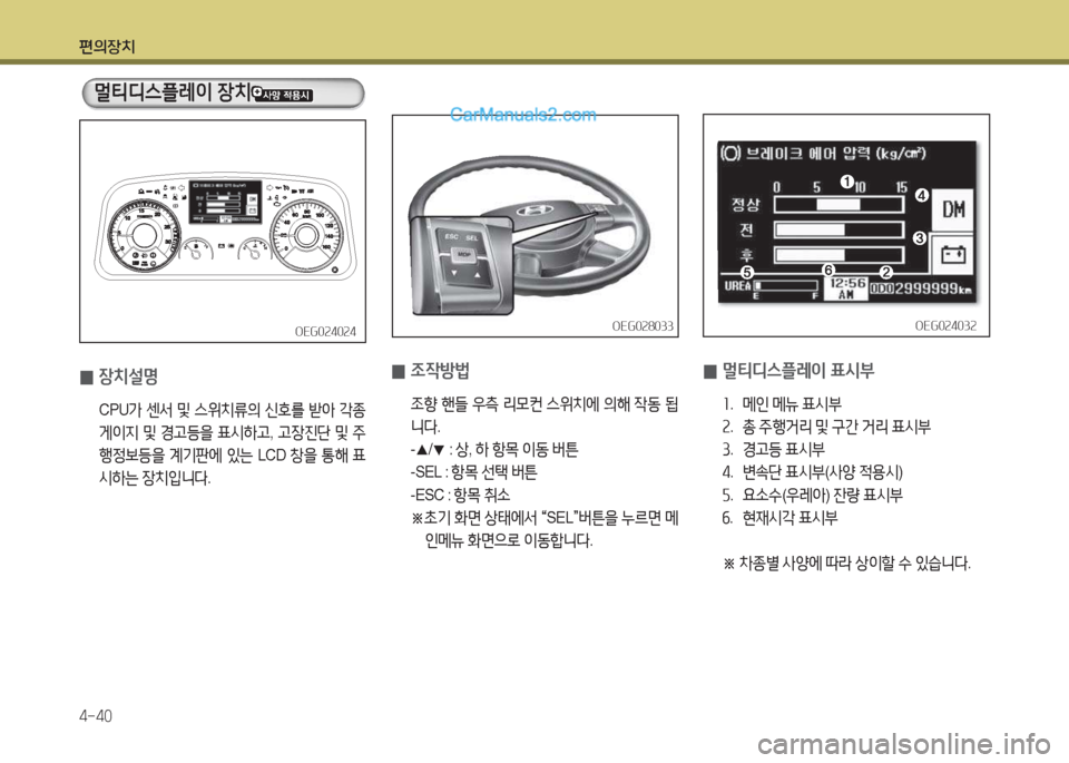 Hyundai Mega-Trucks 2016  메가트럭 - 사용 설명서 (in Korean) 편의장치 4-40
 
0 4
