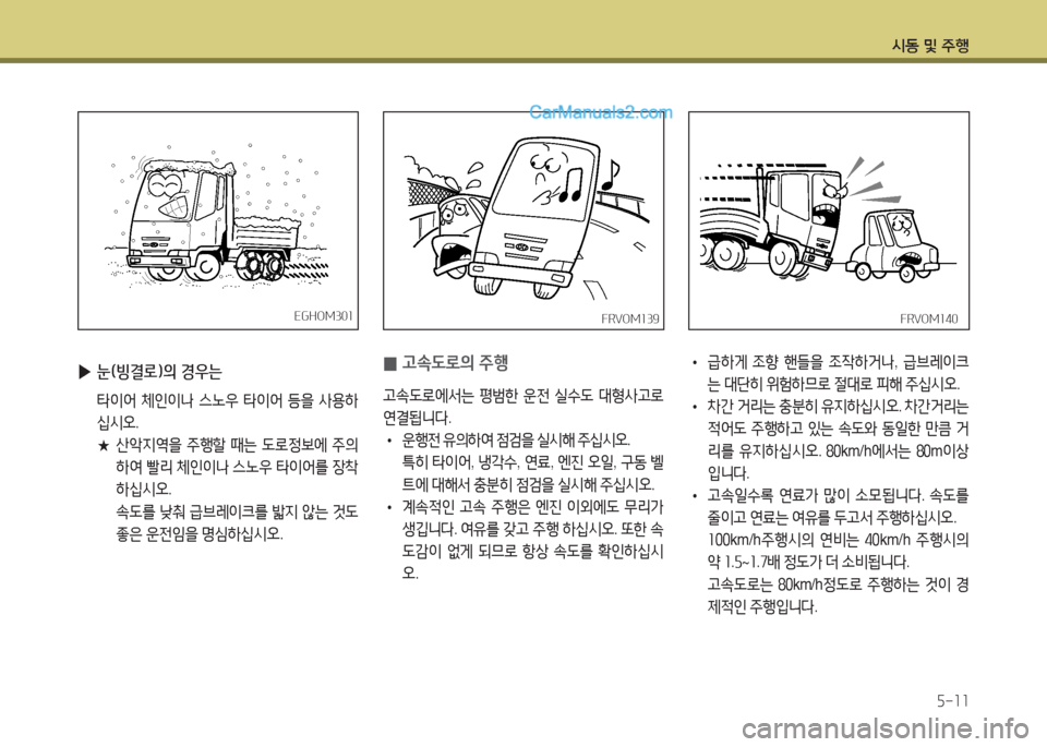 Hyundai Mega-Trucks 2015  메가트럭 - 사용 설명서 (in Korean) /d동 및 주B5-11
 
▶ 눈(빙결$