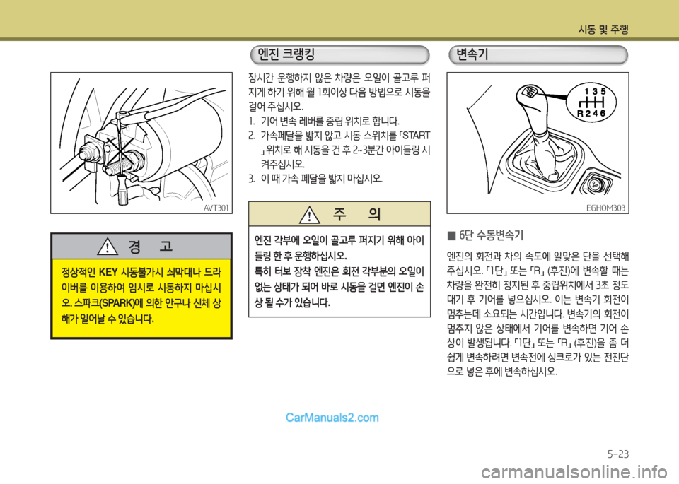 Hyundai Mega-Trucks 2015  메가트럭 - 사용 설명서 (in Korean) /d동 및 주B5-23
장시간 운행하6H  않은  8