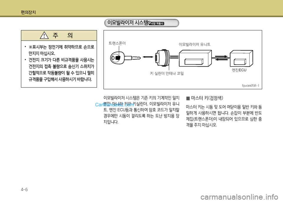 Hyundai Mega-Trucks 2015  메가트럭 - 사용 설명서 (in Korean) 편의장치 4-작
이0빌$이4