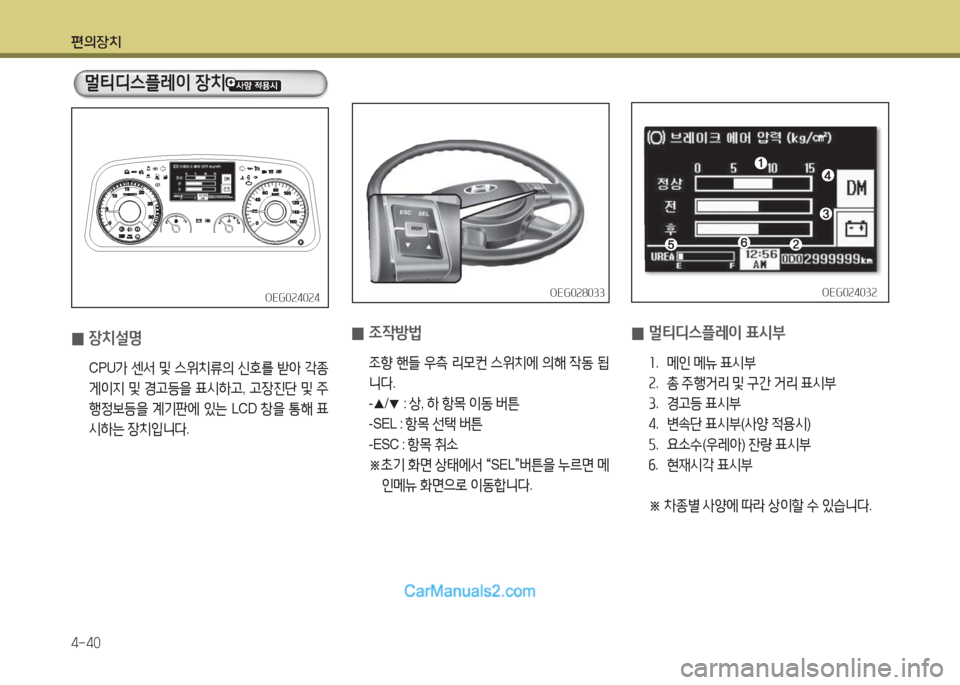 Hyundai Mega-Trucks 2015  메가트럭 - 사용 설명서 (in Korean) 편의장치 4-40
 
0 4