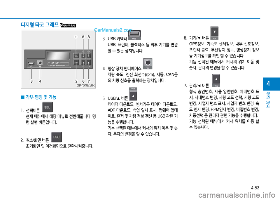 Hyundai Mighty 2015  마이티 - 사용 설명서 (in Korean) 4-83
편의 장치
4
 
0 