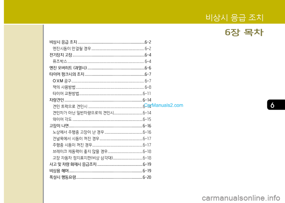 Hyundai New County 2014  뉴카운티 - 사용 설명서 (in Korean) 6
비상/d 응