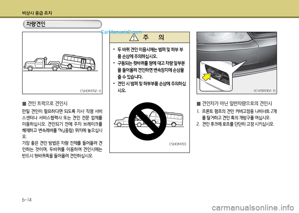 Hyundai New County 2014  뉴카운티 - 사용 설명서 (in Korean) 비상/d 응