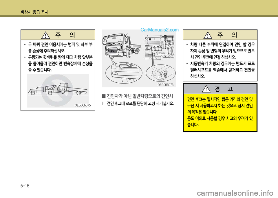 Hyundai New Power Truck 2017  뉴파워트럭 - 사용 설명서 (in Korean) 비상/d 응