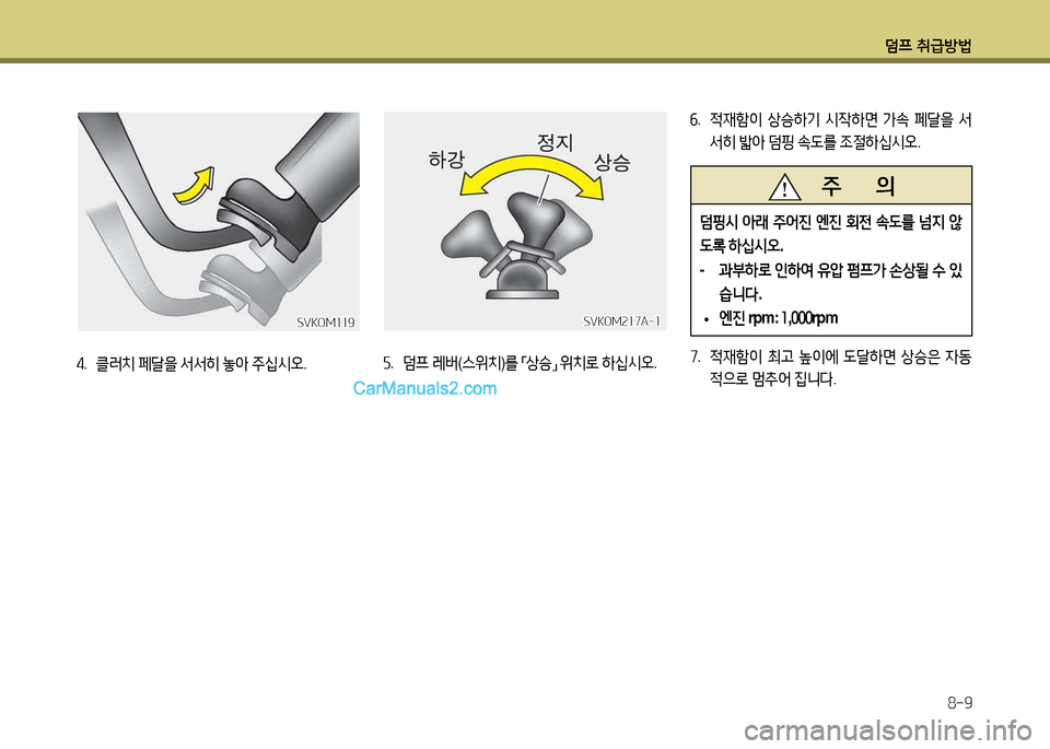 Hyundai New Power Truck 2017  뉴파워트럭 - 사용 설명서 (in Korean) 덤프 취