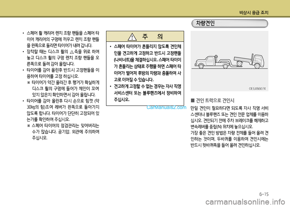 Hyundai New Power Truck 2015  뉴파워트럭 - 사용 설명서 (in Korean) 비상/d 응