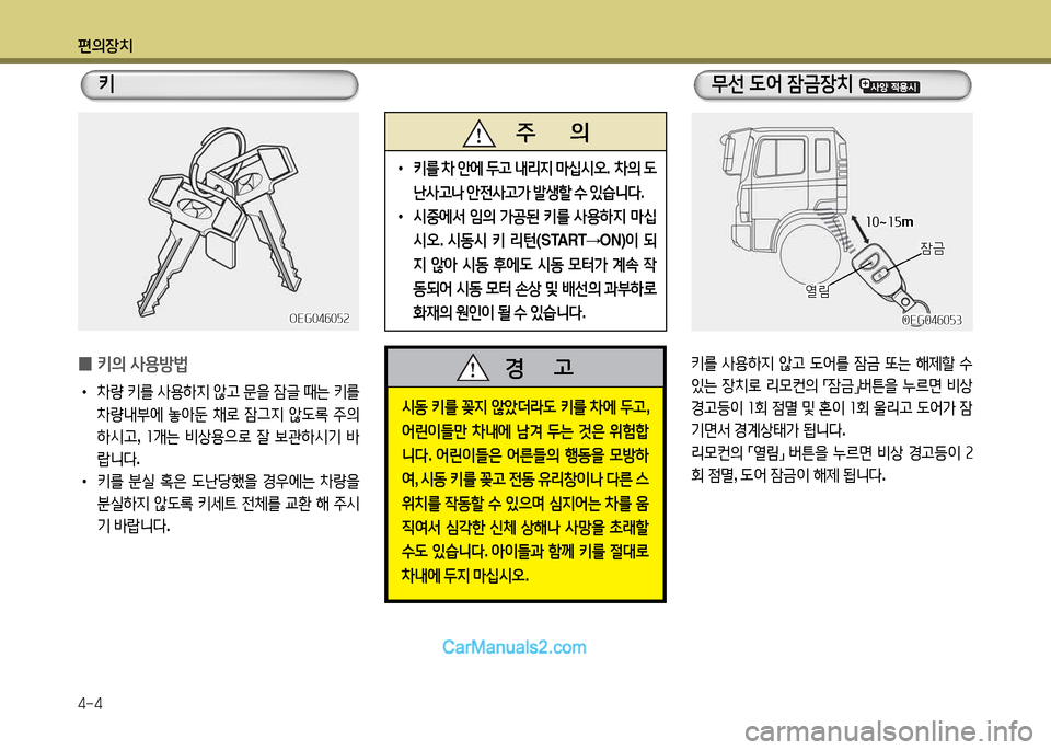 Hyundai New Power Truck 2015  뉴파워트럭 - 사용 설명서 (in Korean) 편의장치 4-4
OEG04작0자3OEG04작0자3
좌좋~좌자m
좌좋 ~좌자 m
열&D
열&D
4(